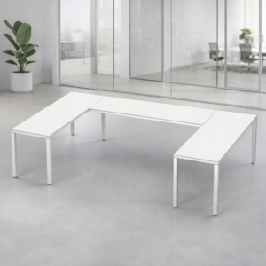 Escritorio en U Billydesk 180x300x180cm - Blanco-blanco