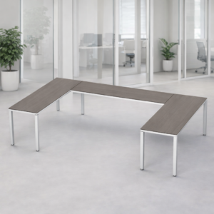 Escritorio en U Billydesk 180x300x180cm - Ceniza-blanco