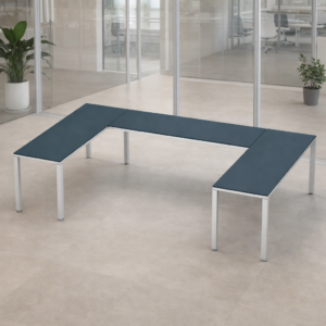 Escritorio en U Billydesk 180x300x180cm - Zafiro-blanco