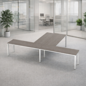 Escritorio en T Billydesk 360x240cm - Ceniza-blanco