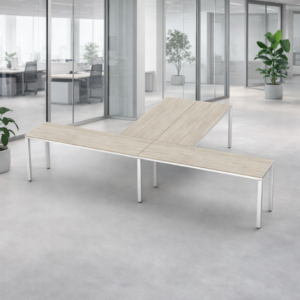 Escritorio en T Billydesk 360x240cm - encino-polar-blanco