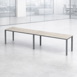 Escritorio Lineal Billydesk 300x60 cm Encino Polar Estructura Oxford