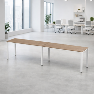 Escritorio Lineal Billydesk 300x60 cm Monarca Estructura Metálica Blanco