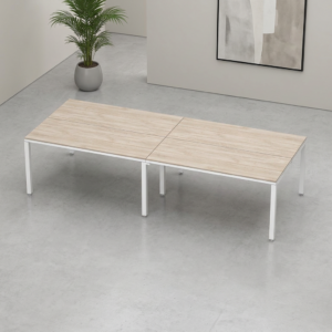 Sala de juntas 8 personas Billydesk 300 cm Encino Polar Estructura Blanca