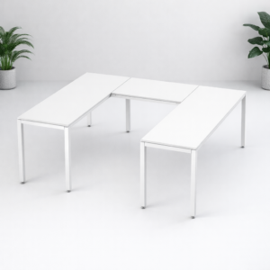 Escritorio en U Billydesk 180x210x180cm - Blanco-blanco