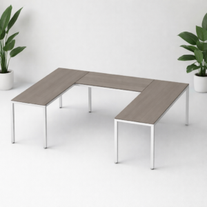 Escritorio en U Billydesk 180x240x180cm - Ceniza-blanco