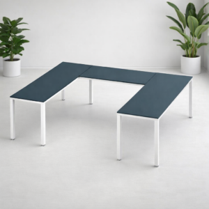 Escritorio en U Billydesk 180x240x180cm - Zafiro-blanco