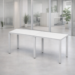 Escritorio Lineal Billydesk 180x60cm (2 personas) - Blanco-Blanco
