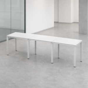 Escritorio Lineal Billydesk 270x60cm (3 personas) - Blanco-Blanco