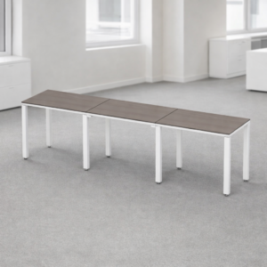 Escritorio Lineal Billydesk 270x60cm (3 personas) - Ceniza-Blanco