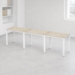 Escritorio Lineal Billydesk 270x60cm (3 personas) - Encino polar-blanco