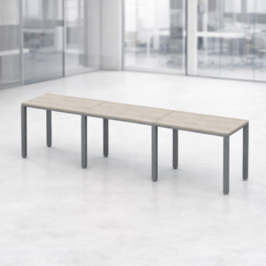 Escritorio Lineal Billydesk 270x60cm (3 personas) - Encino Polar-Oxford