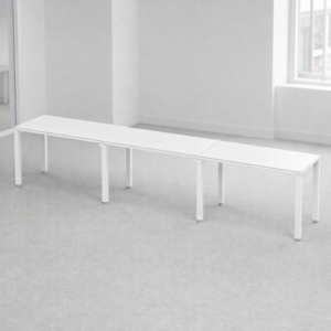 Escritorio Lineal Billydesk 360x60cm (3 personas) - Blanco-Blanco
