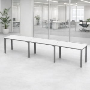 Escritorio Lineal Billydesk 360x60cm (3 personas) - Blanco-Oxford