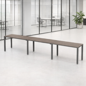 Escritorio Lineal Billydesk 360x60cm (3 personas) - Ceniza-Oxford