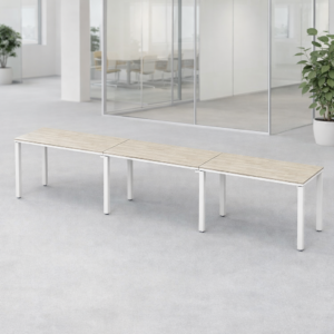 Escritorio Lineal Billydesk 360x60cm (3 personas) - Encino polar-Blanco