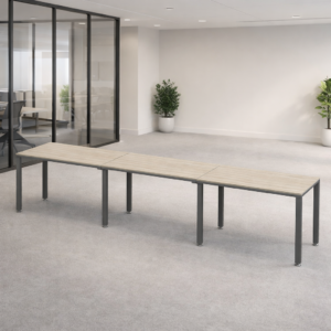 Escritorio Lineal Billydesk 360x60cm (3 personas) - Encino Polar-Oxford