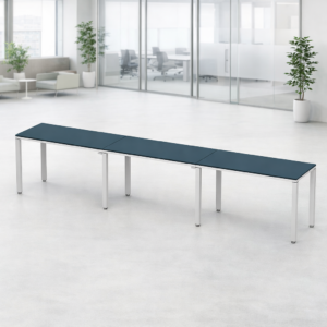 Escritorio Lineal Billydesk 360x60cm (3 personas) - Zafiro-Blanco