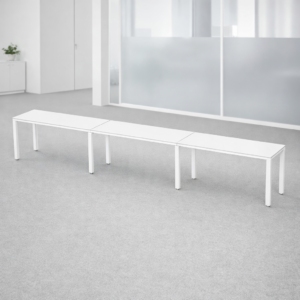 Escritorio Lineal Billydesk 450x60cm (3 personas) - Blanco-Blanco