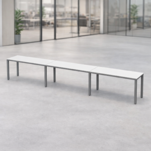 Escritorio Lineal Billydesk 450x60cm (3 personas) - Blanco-Oxford