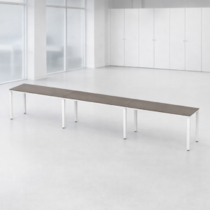 Escritorio Lineal Billydesk 450x60cm (3 personas) - Ceniza-Blanco