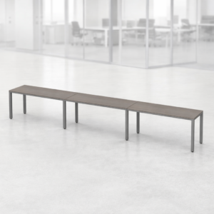 Escritorio Lineal Billydesk 450x60cm (3 personas) - Ceniza-Oxford