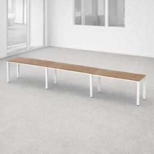 Escritorio Lineal Billydesk 450x60cm (3 personas) - Monarca-Blanco
