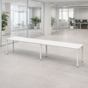 Escritorio Lineal Billydesk 360x60cm (2 personas) - Blanco-Blanco