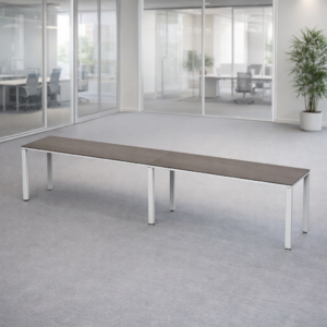 Escritorio Lineal Billydesk 360x60cm (2 personas) - Ceniza-Blanco