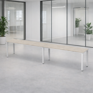 Escritorio Lineal Billydesk 360x60cm (2 personas) - Encino polar-Blanco