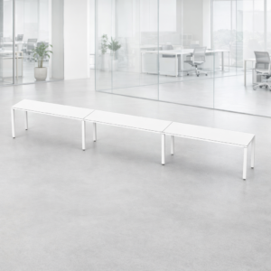 Escritorio Lineal Billydesk 540x60cm (3 personas) - Blanco-Blanco