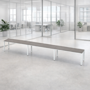 Escritorio Lineal Billydesk 540x60cm (3 personas) - Ceniza-Blanco