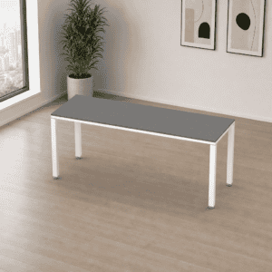 Mesa de oficina moderna y minimalista para espacios de trabajo.