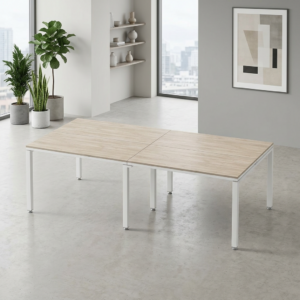 Sala de Juntas 6 personas Billydesk 240x120cm - encino-polar-blanco