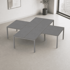 Mesa de oficina modular moderna para espacios de trabajo colaborativos.