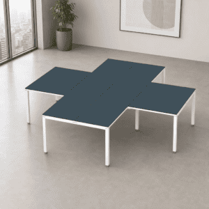 Mesa de oficina modular moderna para espacios de trabajo colaborativos.