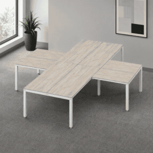 Mesa de oficina modular para espacios de trabajo colaborativos y modernos.