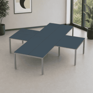 Escritorio en X Billydesk 300x360cm - Zafiro-oxford
