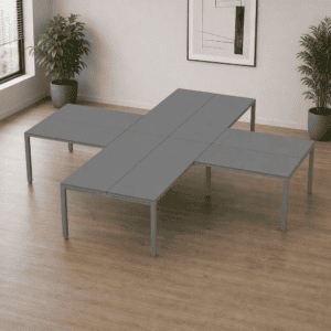 Mesa de oficina moderna y funcional para espacios de trabajo colaborativos. Diseño elegante y resist.
