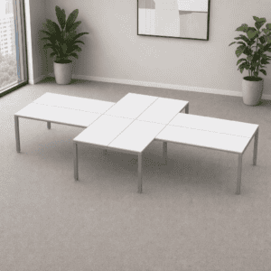 Mesa de oficina modular para espacios de trabajo colaborativos y modernos.