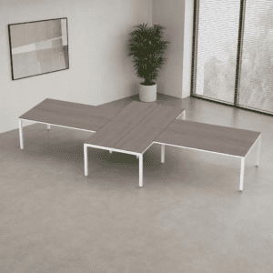 Escritorio en X Billydesk 480x240cm - Ceniza-blanco