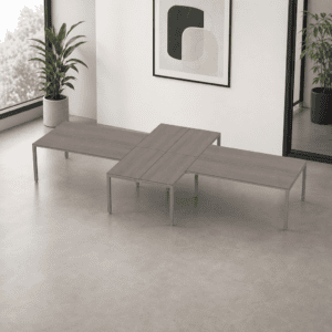 Escritorio en X Billydesk 480x240cm - Ceniza-oxford