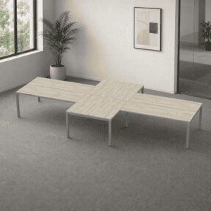 Escritorio en X Billydesk 480x240cm - Encino Polar-oxford