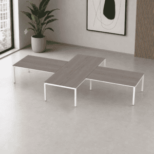 Escritorio en X Billydesk 480x300cm - Ceniza-blanco