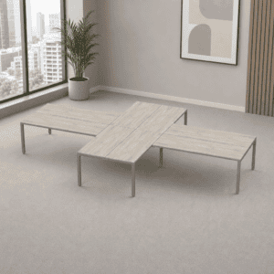 Escritorio en X Billydesk 480x300cm - Encino Polar-oxford