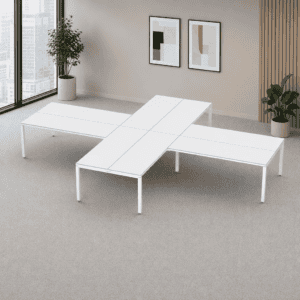 Escritorio en X Billydesk 480x360cm - Blanco-blanco