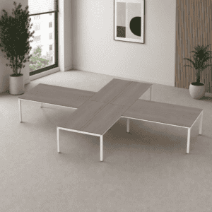Escritorio en X Billydesk 480x360cm - Ceniza-blanco