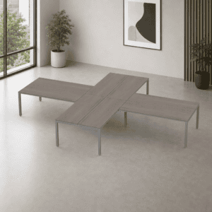 Escritorio en X Billydesk 480x360cm - Ceniza-oxford