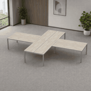 Escritorio en X Billydesk 480x360cm - Encino Polar-oxford