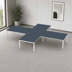 Escritorio en X Billydesk 480x360cm - Zafiro-blanco
